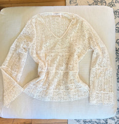 See by Chloé Pleated Lace Flared Blouse