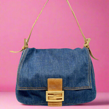Fendi Denim Mama Baugette