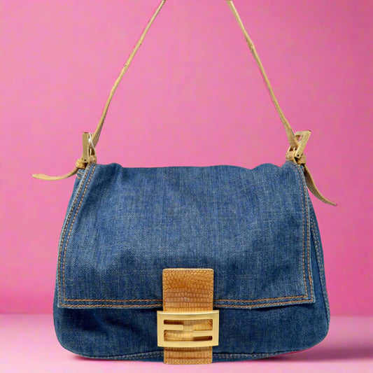 Fendi Denim Mama Baugette