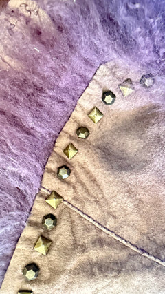 Pepe Jeans London Purple fur and suede studded vest