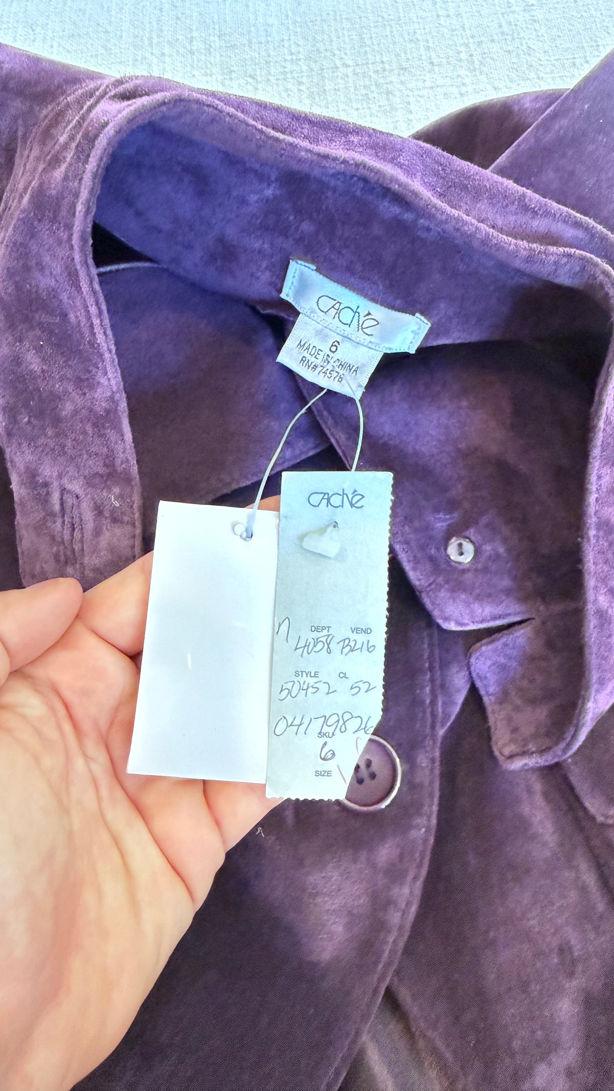 Vintage Caché Deep Purple Suede Jacket