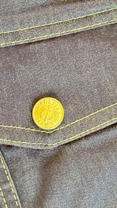 Jean Paul Gaultier Safety Pin Denim Cropped Jacket