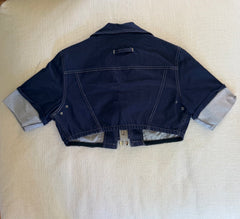 Jean Paul Gaultier Safety Pin Denim Cropped Jacket