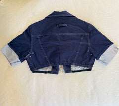 Jean Paul Gaultier Safety Pin Denim Cropped Jacket