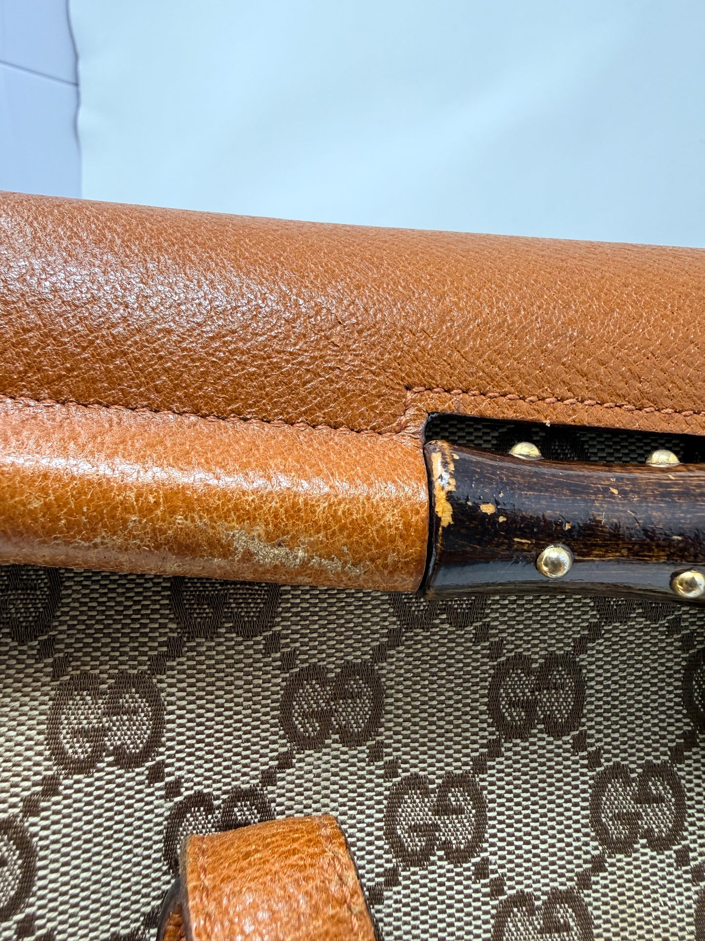 Gucci Bamboo Top Handle Shoulder Bag Light Brown