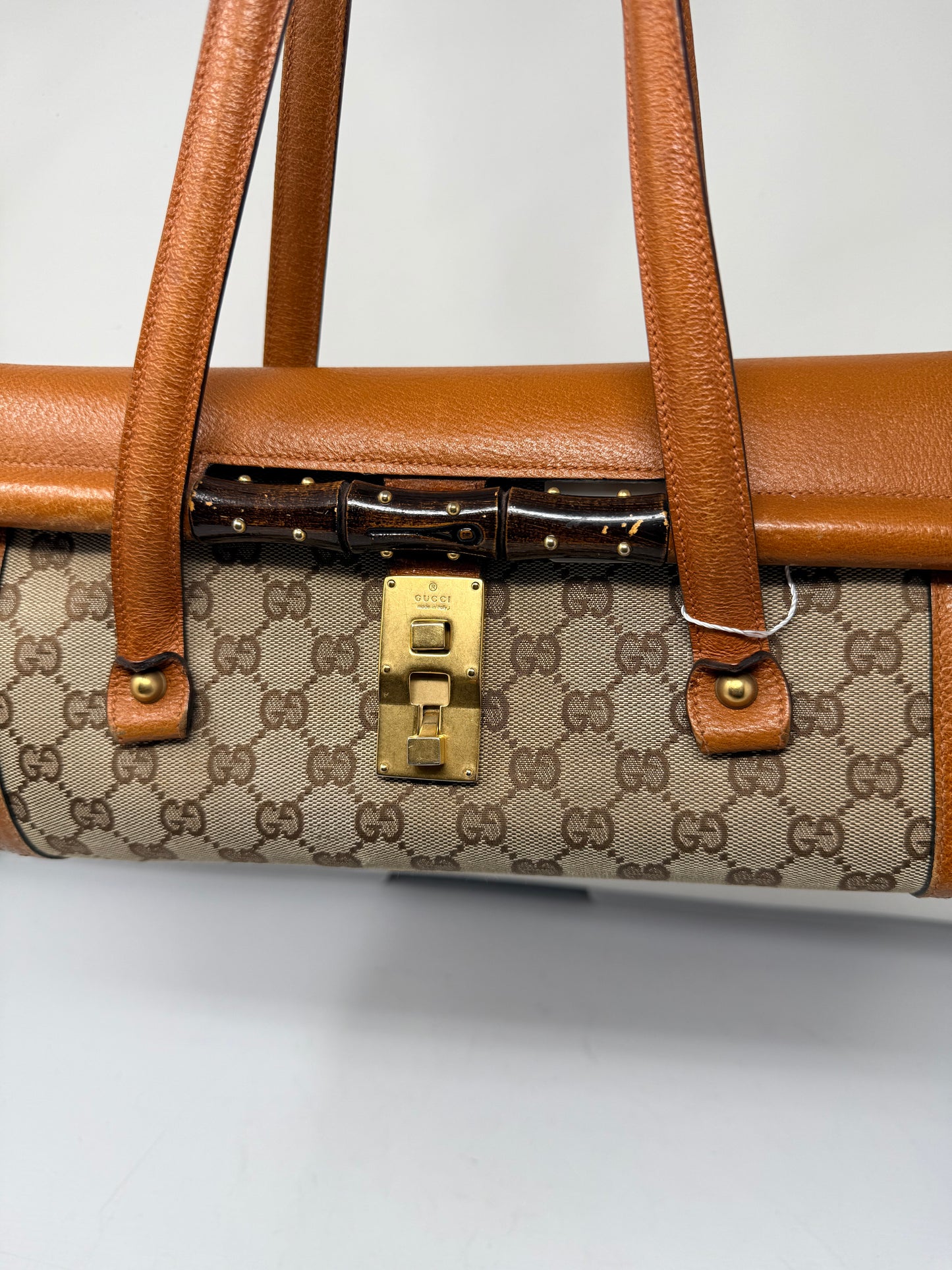 Gucci Bamboo Top Handle Shoulder Bag Light Brown