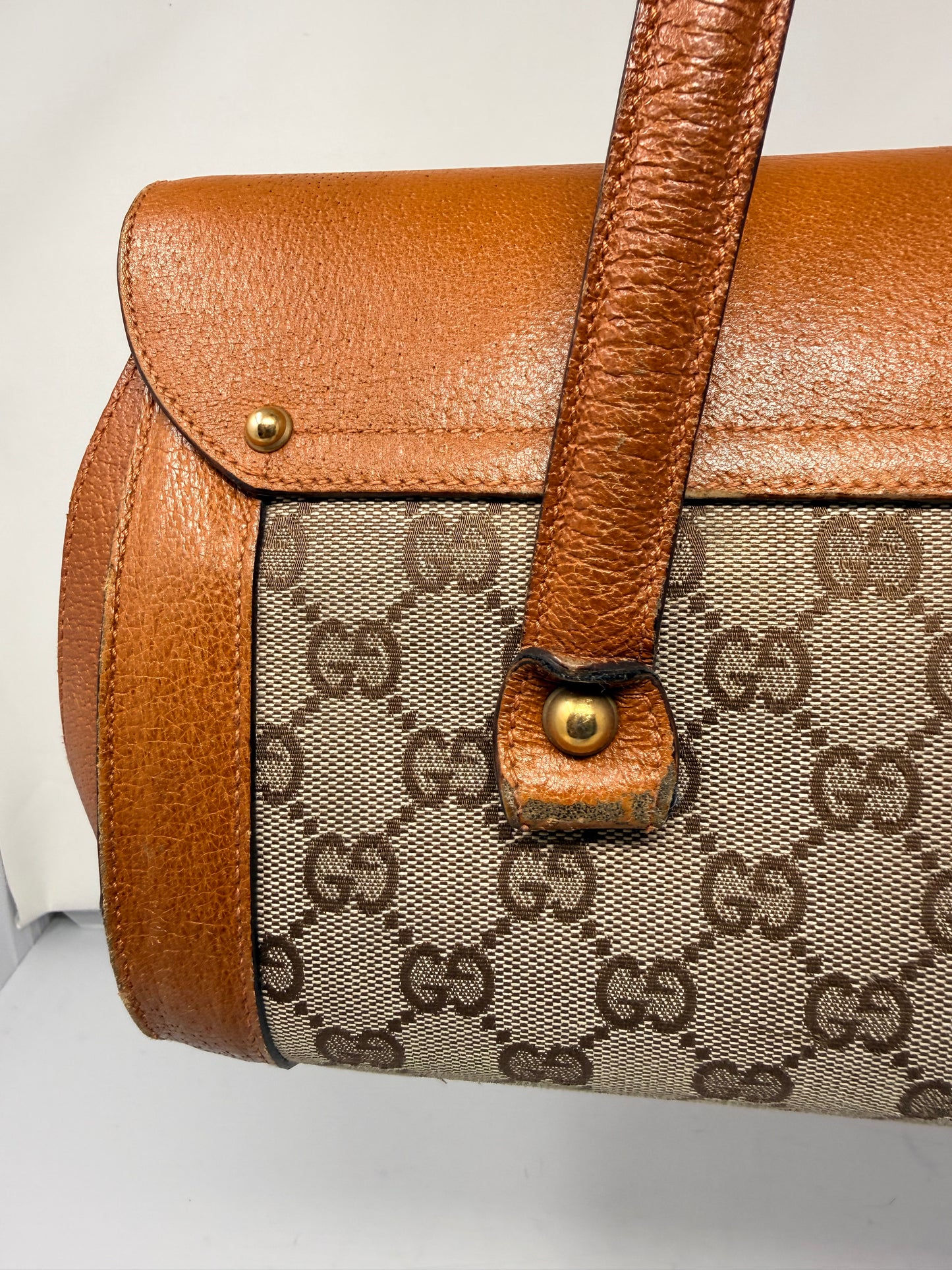 Gucci Bamboo Top Handle Shoulder Bag Light Brown