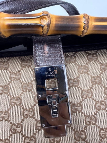 Gucci Bamboo Top Handle Shoulder Bag Light Brown
