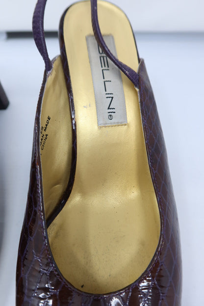 Purple Snakeskin Vintage Heels - 9 US