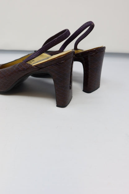 Purple Snakeskin Vintage Heels - 9 US