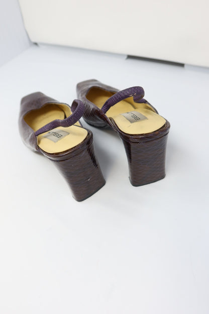 Purple Snakeskin Vintage Heels - 9 US