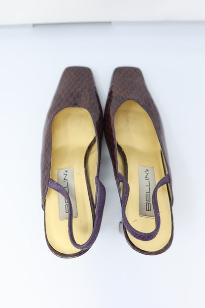 Purple Snakeskin Vintage Heels - 9 US
