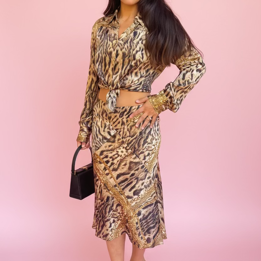 Roberto Cavalli Cheetah Silk Set