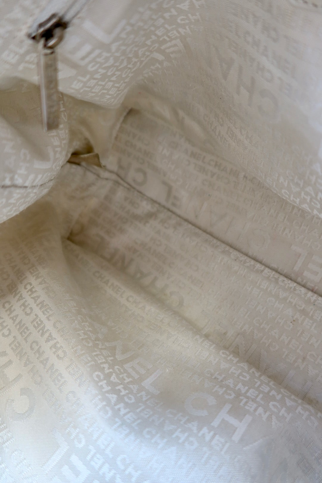 Chanel White Woven Leather Tote