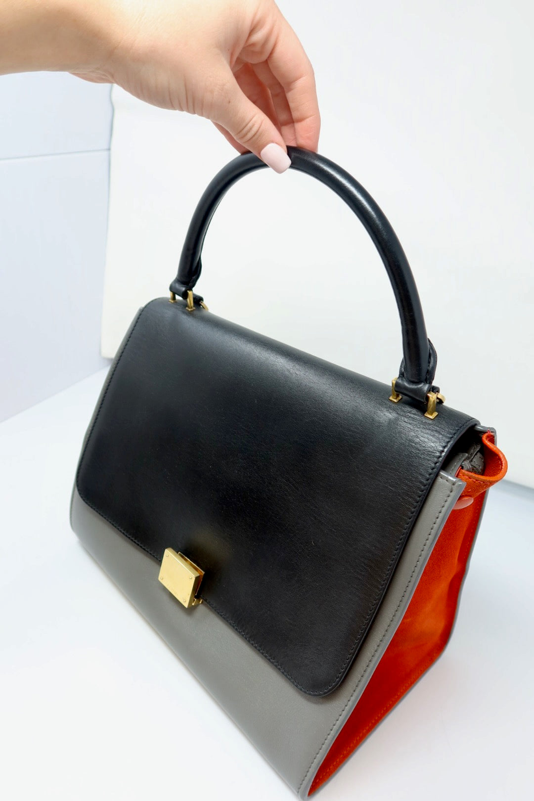 Celine Tri-Color Trapeze Medium Hand Bag