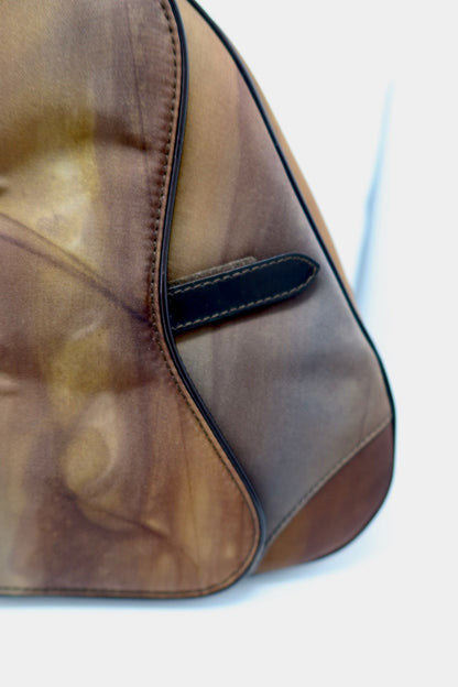 Christian Dior Double Saddle Brown Nylon Handbag