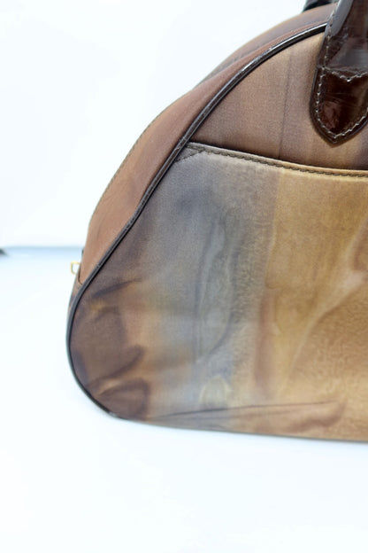 Christian Dior Double Saddle Brown Nylon Handbag