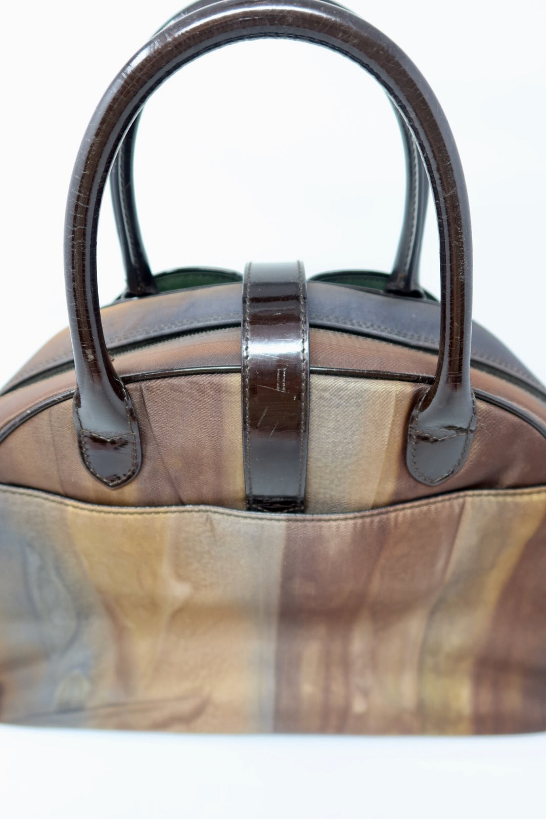 Christian Dior Double Saddle Brown Nylon Handbag