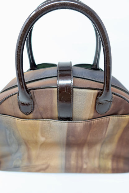 Christian Dior Double Saddle Brown Nylon Handbag