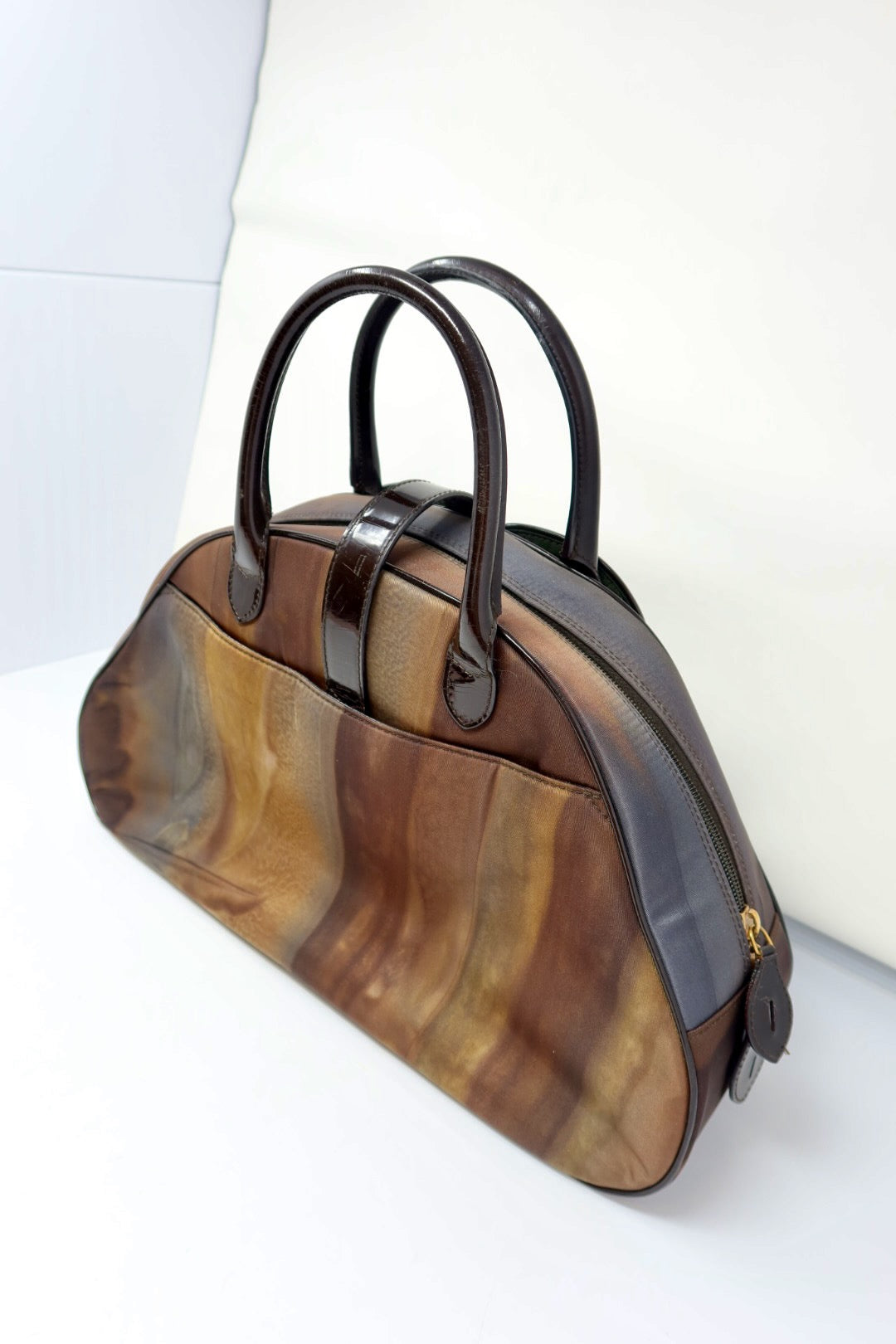 Christian Dior Double Saddle Brown Nylon Handbag