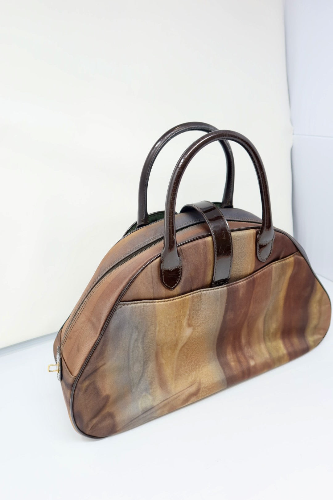 Christian Dior Double Saddle Brown Nylon Handbag