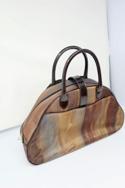 Christian Dior Double Saddle Brown Nylon Handbag