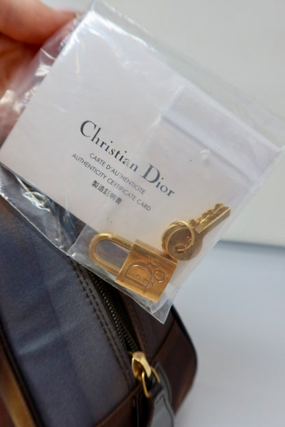 Christian Dior Double Saddle Brown Nylon Handbag