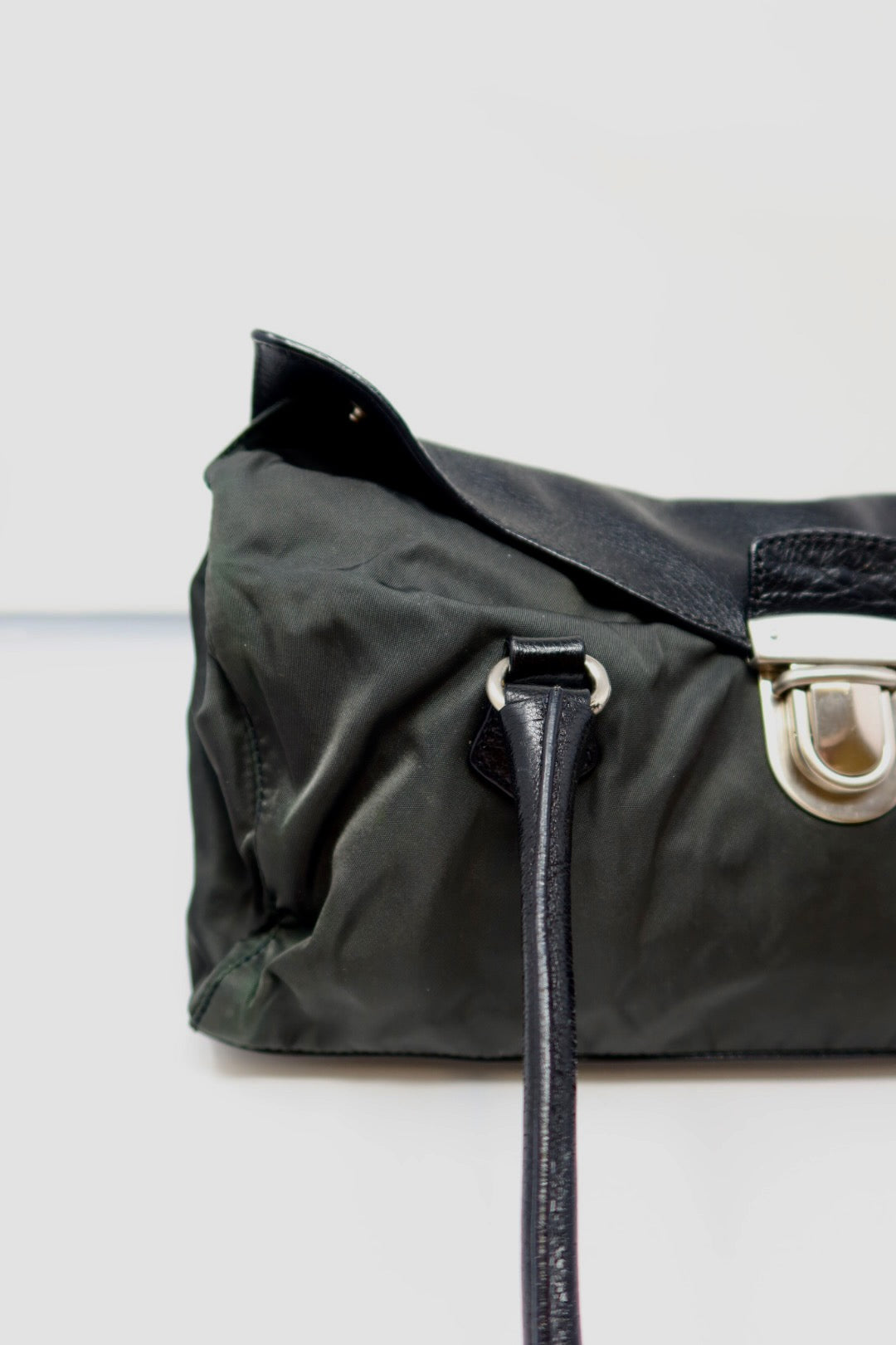 90s Prada Nylon and Leather Tessuto Easy