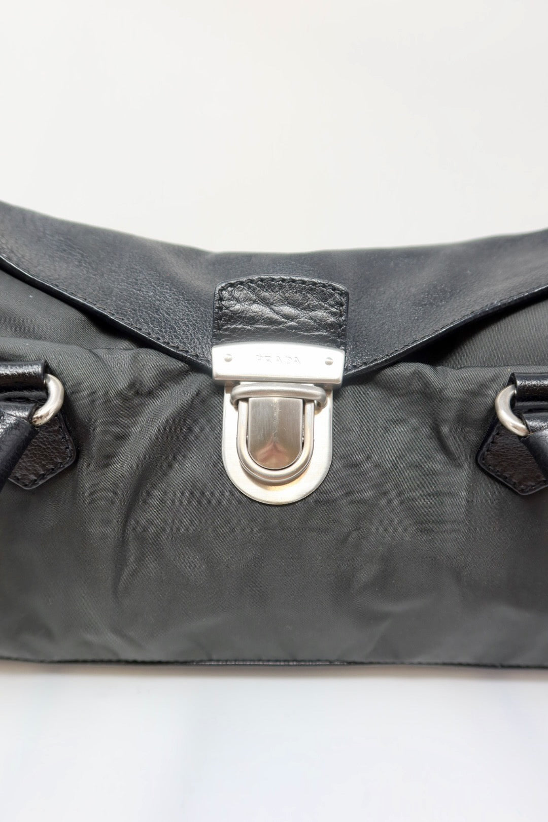 90s Prada Nylon and Leather Tessuto Easy