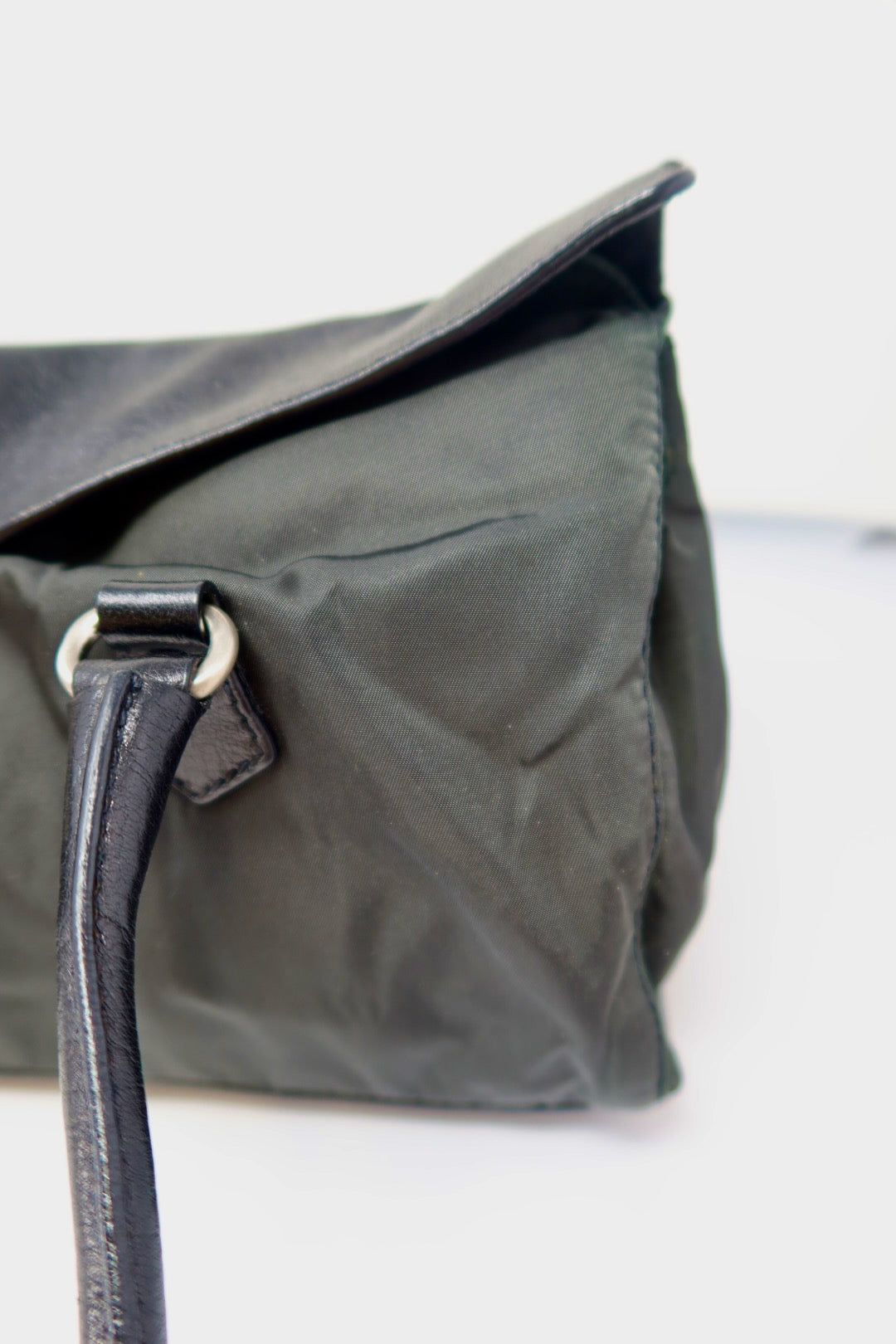90s Prada Nylon and Leather Tessuto Easy