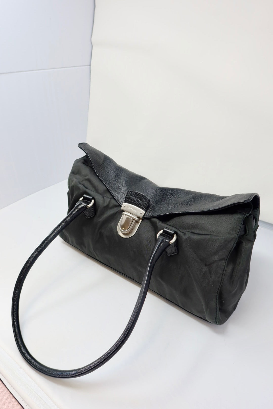 90s Prada Nylon and Leather Tessuto Easy
