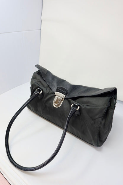 90s Prada Nylon and Leather Tessuto Easy