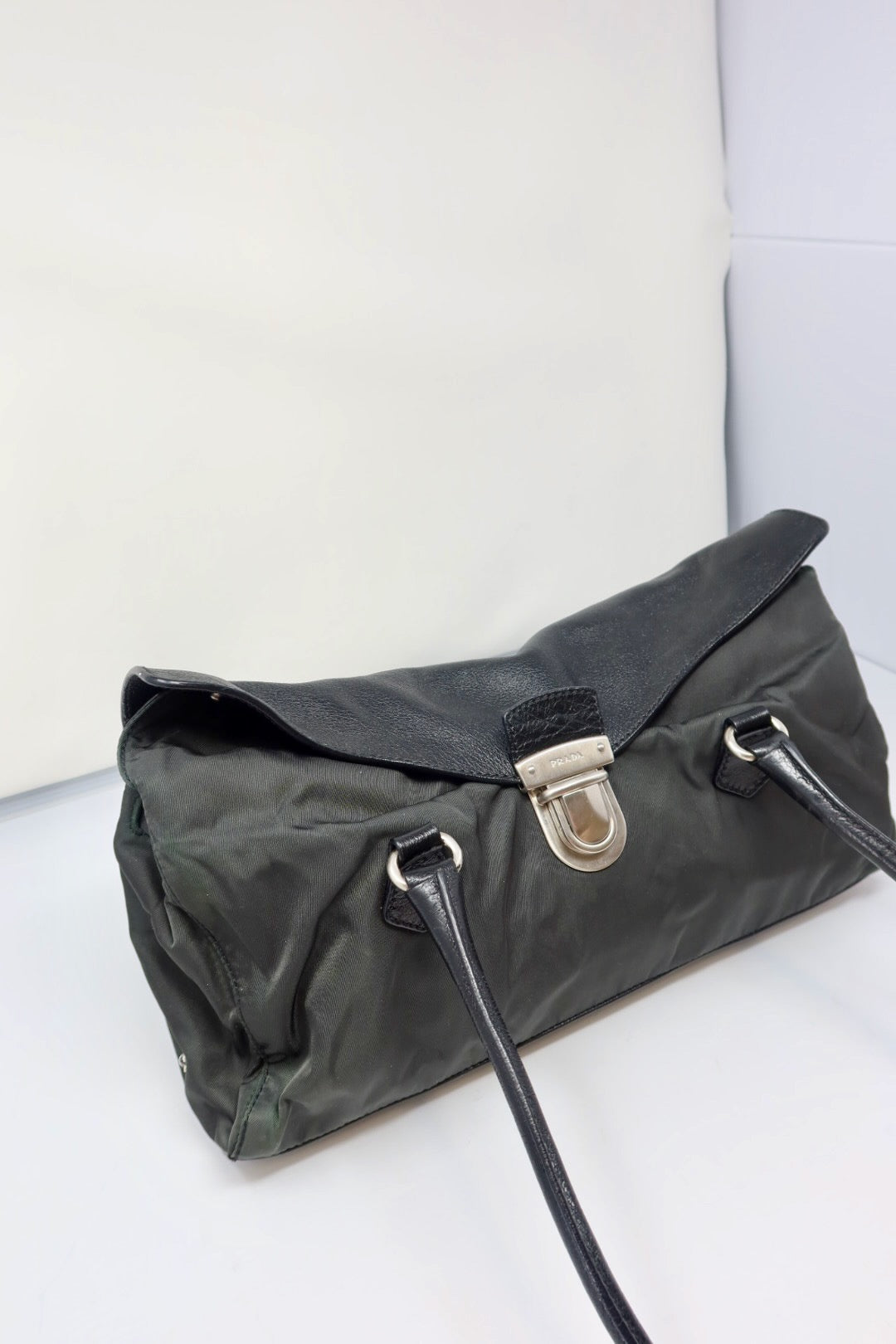 90s Prada Nylon and Leather Tessuto Easy