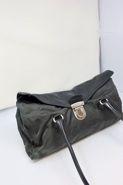 90s Prada Nylon and Leather Tessuto Easy