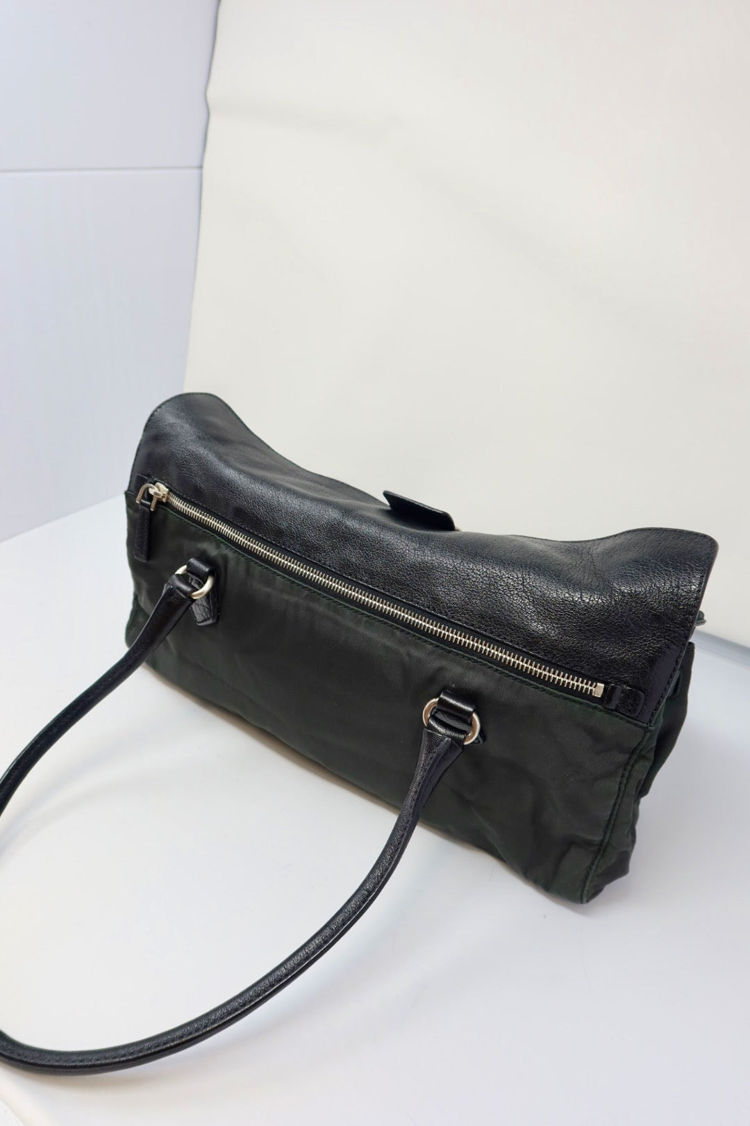 90s Prada Nylon and Leather Tessuto Easy