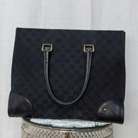 Gucci Monogram Black Canvas Bag