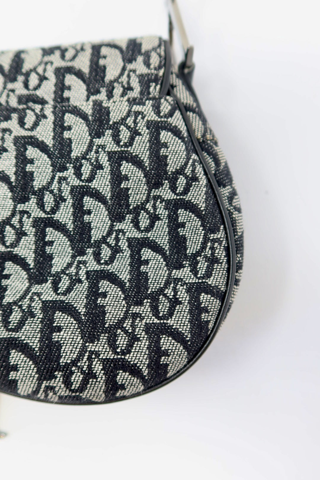Christian Dior Trotter Black Canvas Saddle Bag