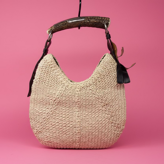 YSL Mombasa Beige Raffia