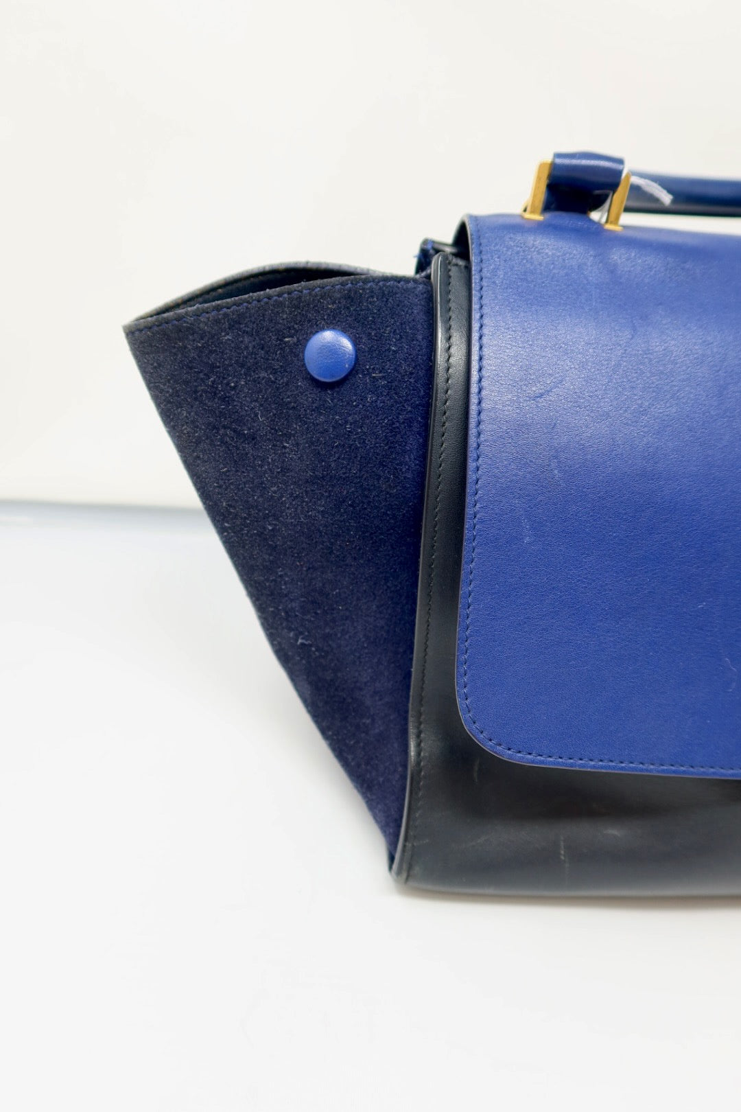 Celine Blue Tri Color Trapeze Small Handbag