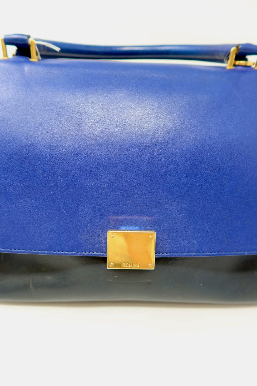 Celine Blue Tri Color Trapeze Small Handbag