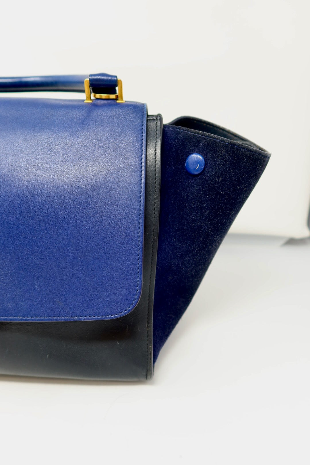 Celine Blue Tri Color Trapeze Small Handbag