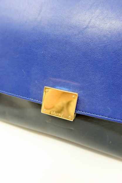 Celine Blue Tri Color Trapeze Small Handbag