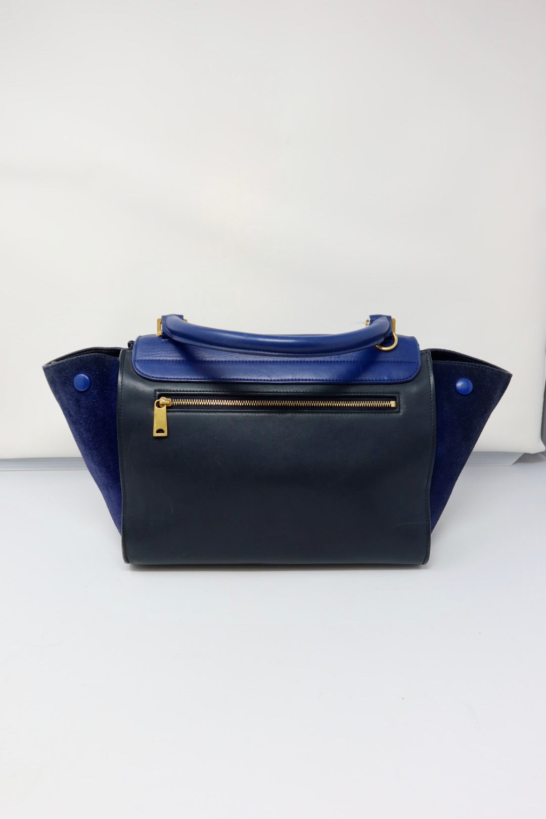 Celine Blue Tri Color Trapeze Small Handbag