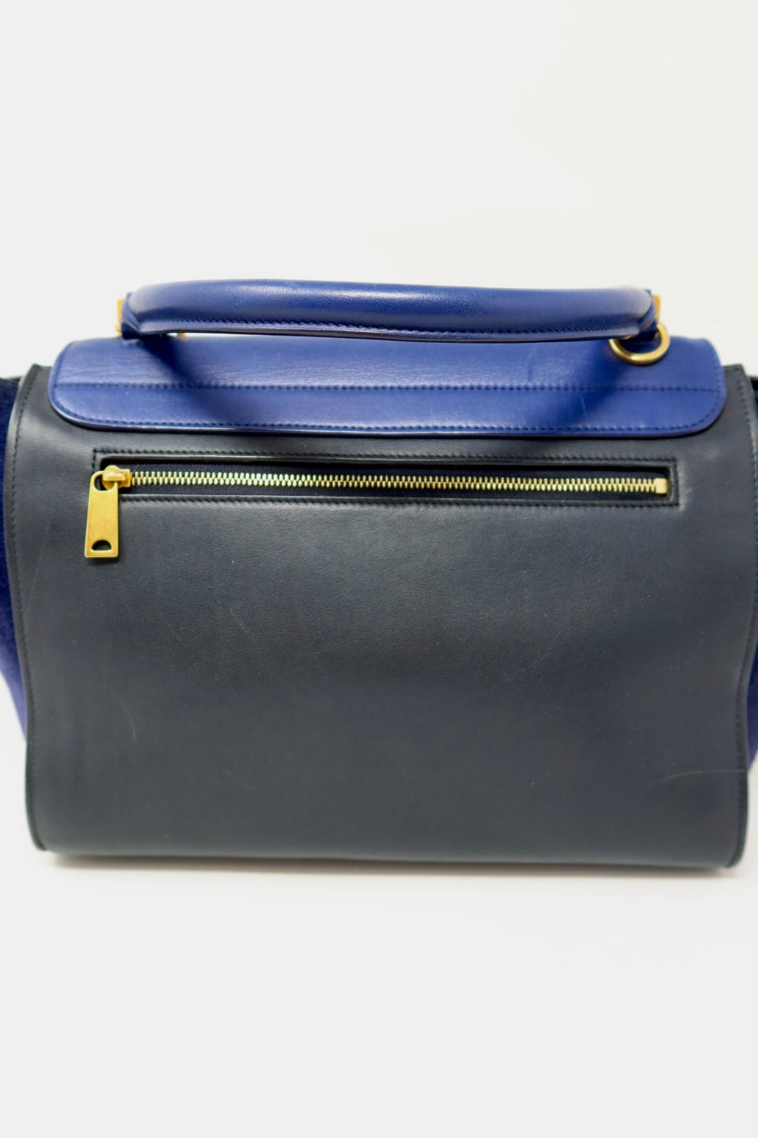 Celine Blue Tri Color Trapeze Small Handbag