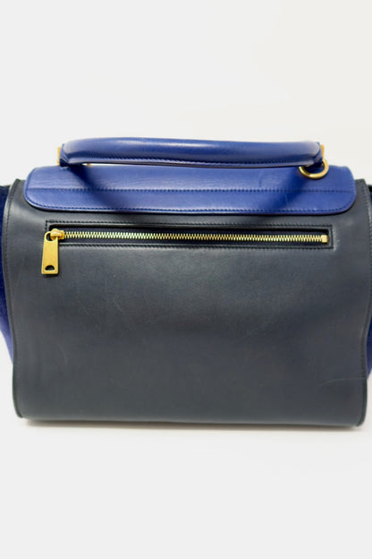 Celine Blue Tri Color Trapeze Small Handbag