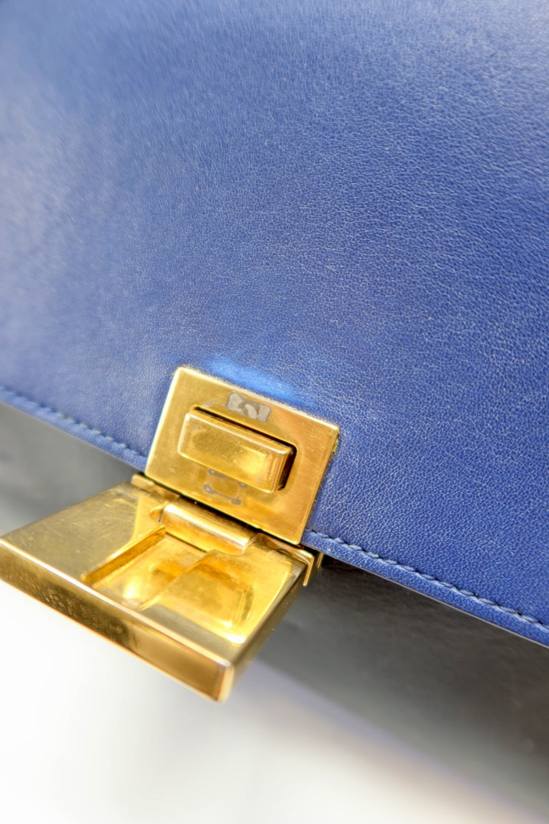Celine Blue Tri Color Trapeze Small Handbag