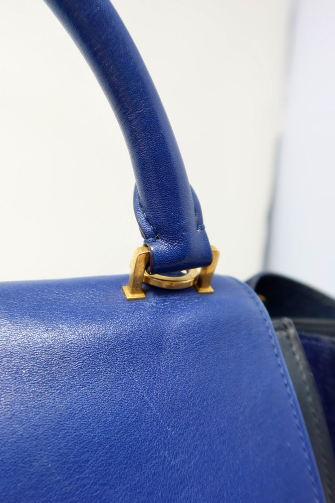 Celine Blue Tri Color Trapeze Small Handbag