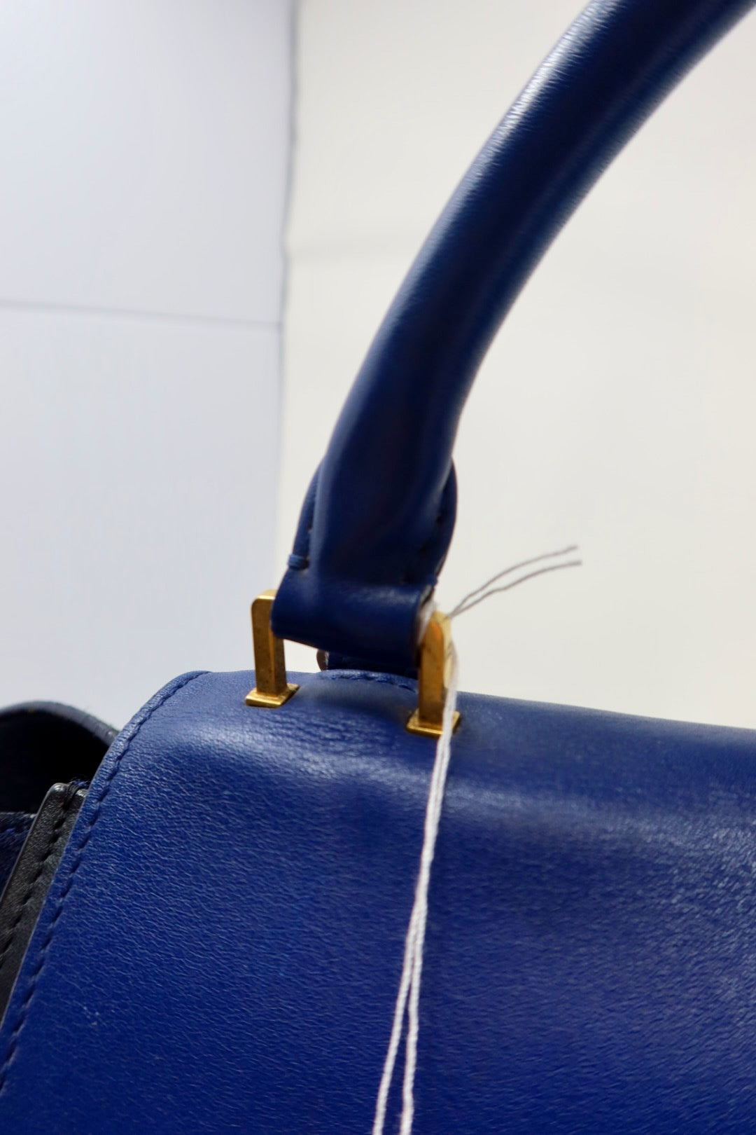 Celine Blue Tri Color Trapeze Small Handbag