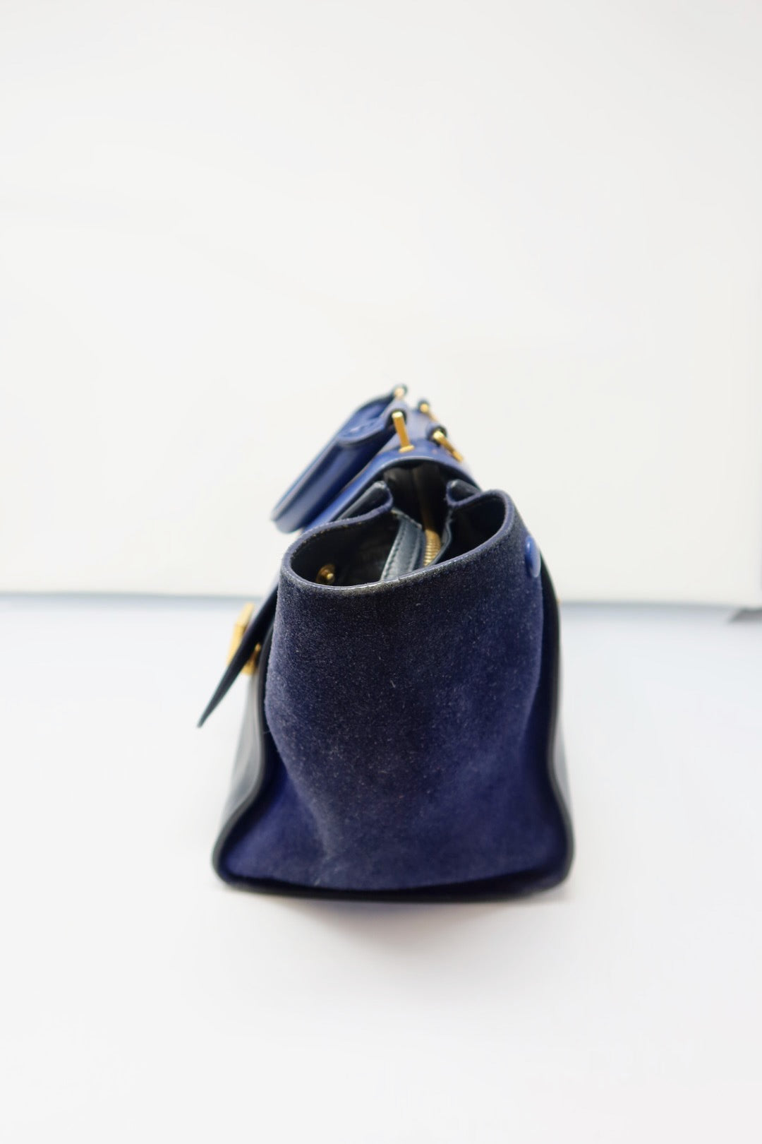 Celine Blue Tri Color Trapeze Small Handbag
