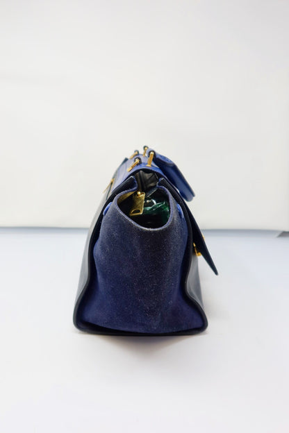 Celine Blue Tri Color Trapeze Small Handbag